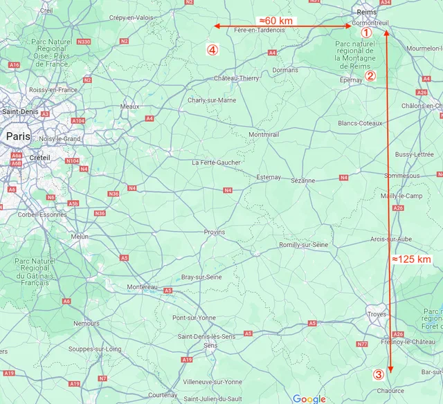 Carte des environs